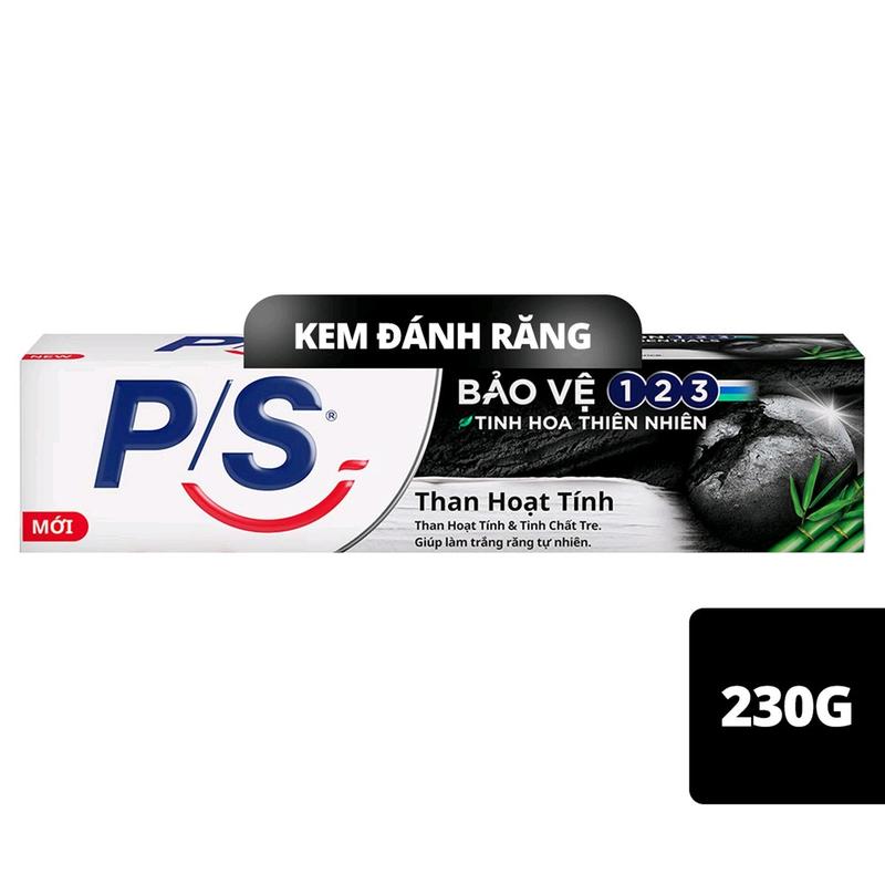  Kem đánh răng PS than hoạt tính 230g 
