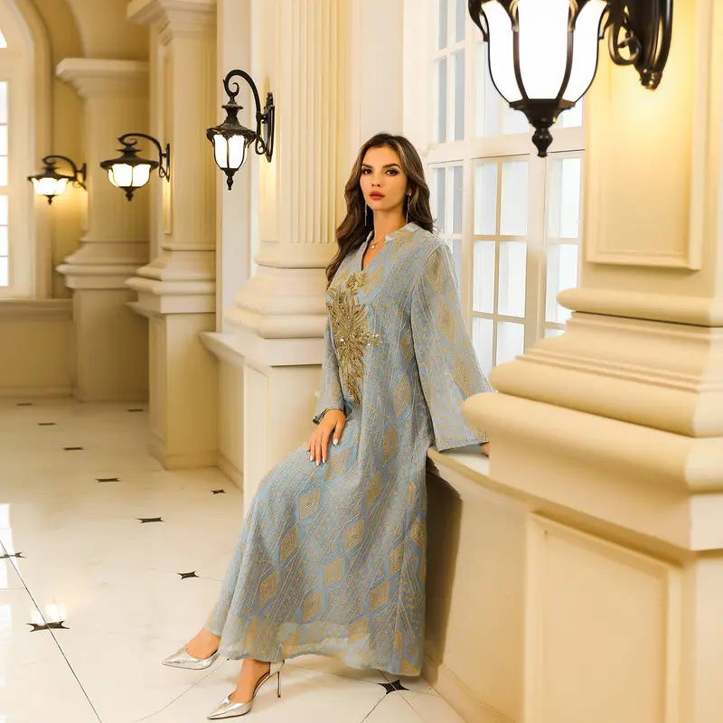 2025 Muslim Clothing Middle Eastern Abaya Women's Dubai Turkey Sequin Large Robe Dress open  abayas abaya  luxury  dubai 2