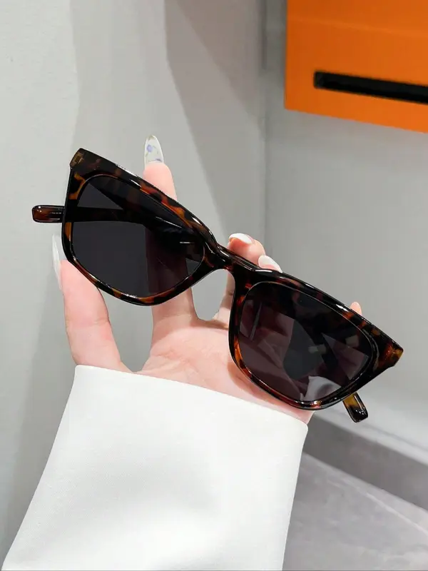 Unisex Vintage Cat Eye Frame Sunglasses, Trendy Casual Sunglasses for Everyday Use, Fashion Accessories for Outdoor Activities 3