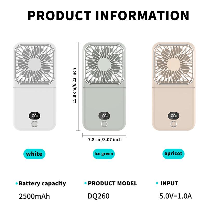 Portable Fan with Makeup Mirror, 2500mAh Rechargeable Handheld Fan, Multifunctional Foldable Makeup Mirror Fan, Desktop Phone Holder Fan 1
