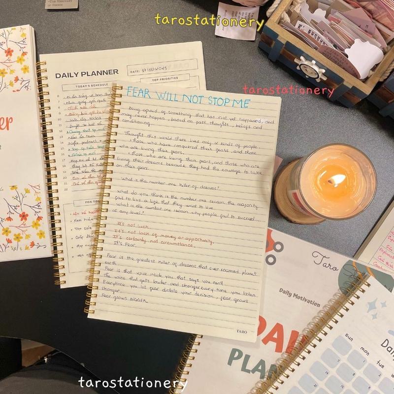 Sổ lò xo B5 kẻ ngang Sổ lò xo kẻ ngang takenote các môn học Taro Stationery vở klong planner 5d sach không coquette book note còng giáo án a4 giấy sotay ke tay 160gsm viết doreart a100 bìa kiếng tình file sổ  tay giấy roki phá so tiet sách a5 đồ dùng ghi