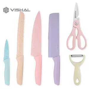 Pisau gandum jerami 6 in 1 Pisau Set EVCRIERH Stainless Dilapis Anti Lengket /Peralatan Masak Pisau Set /VS-1803 Kitchenware