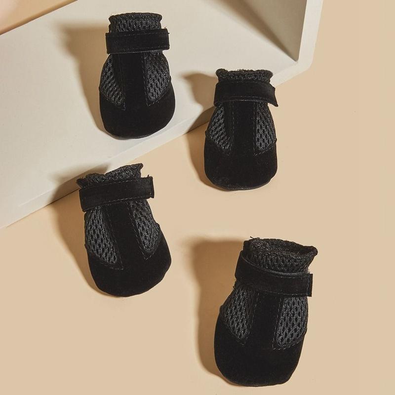 Product Introduction of PETY HOUSE 4pcs/set Durable Comfortable Pet Rain Boots Breathable Protective Pet Dog Shoes Anti-slip Easy To Clean Dog Short Boots for Home 9