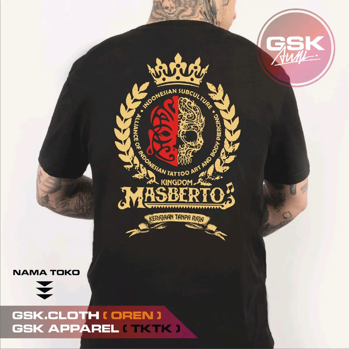 KAOS SUBCULTURE INDONESIA MASBERTO VOLE 02 KINGDOM UNISEX PRIA WANITA ...