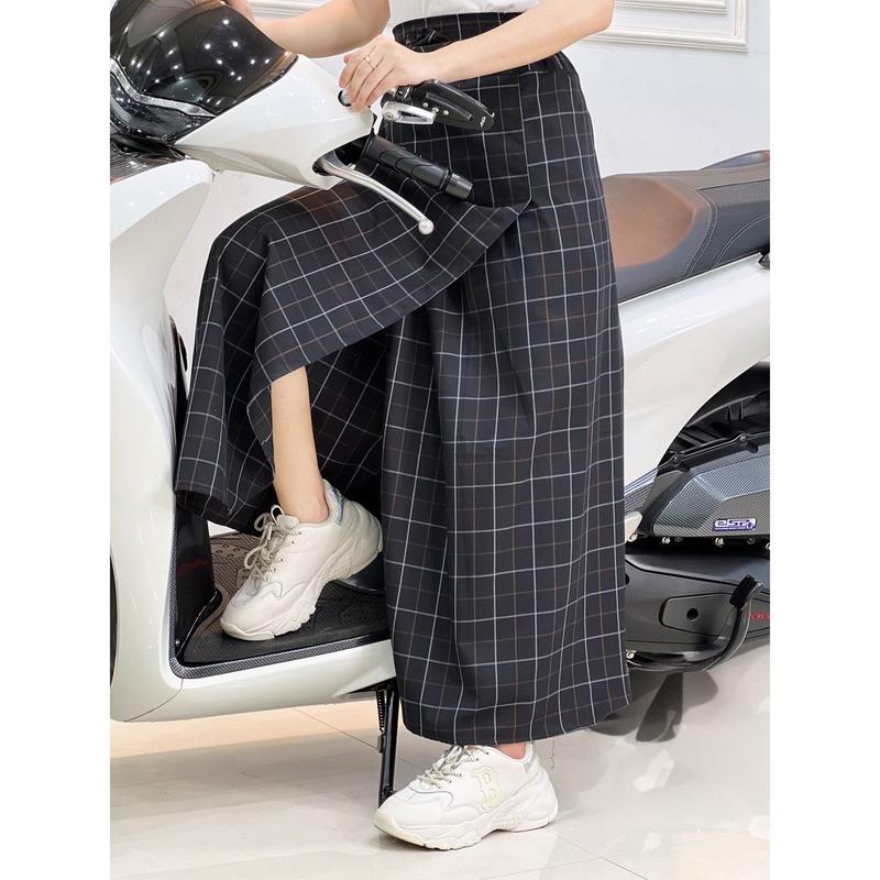 váy chống nắng kaki freeSize xẻ tà có túi phía trước miếng dán kết hợp nút bấm  dưới tà váy có nút bấm Chân Váy Nữ Quần Voi