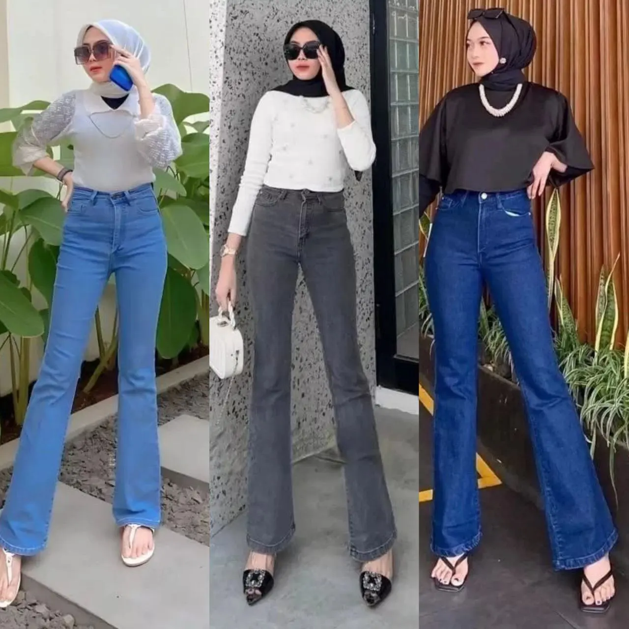 Highwaist Jeans Cutbray wanita - Jeans Wanita Cutbray Model Korean - Celana Panjang Wanita Style Outfit Terbaru Denim Melar Stretch Kaki Cewek Nyaman