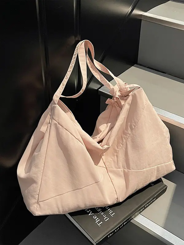 Women's Solid Color Shoulder Bag, Large Capacity Crossbody Bag for Work & School, Casual Trendy Versatile High-quality Daily Commuting Bag, Girl Fashionable Shopping Bag 5