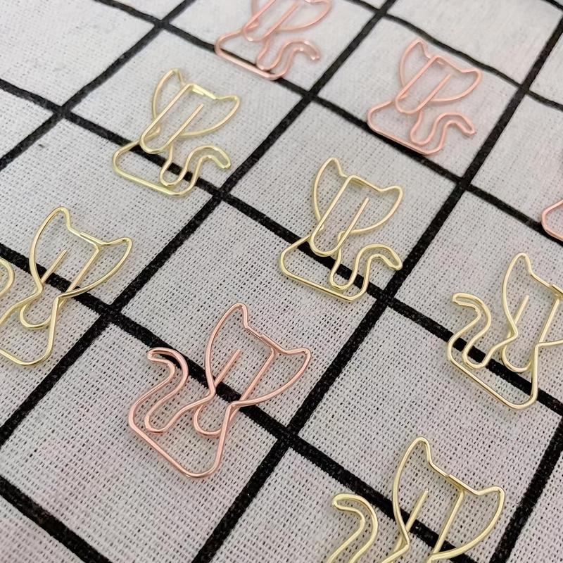 Product Introduction of Cute Cat Kitten Shaped Metal Paper Clip, 10pcs Cartoon Little Cat Bookmark for Notebooks Sticky Notes for Paperwork, Document, and School Supplies 4