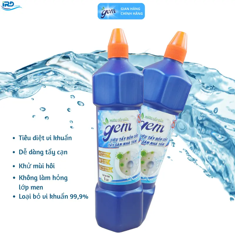 [GEM] Mua 1 Tặng 1 Nước tẩy Bồn Cầu chai 1L, Tẩy sàn nhà tắm, tẩy trắng gạch men nước  tẩy  nhà  vệ  sinh 2