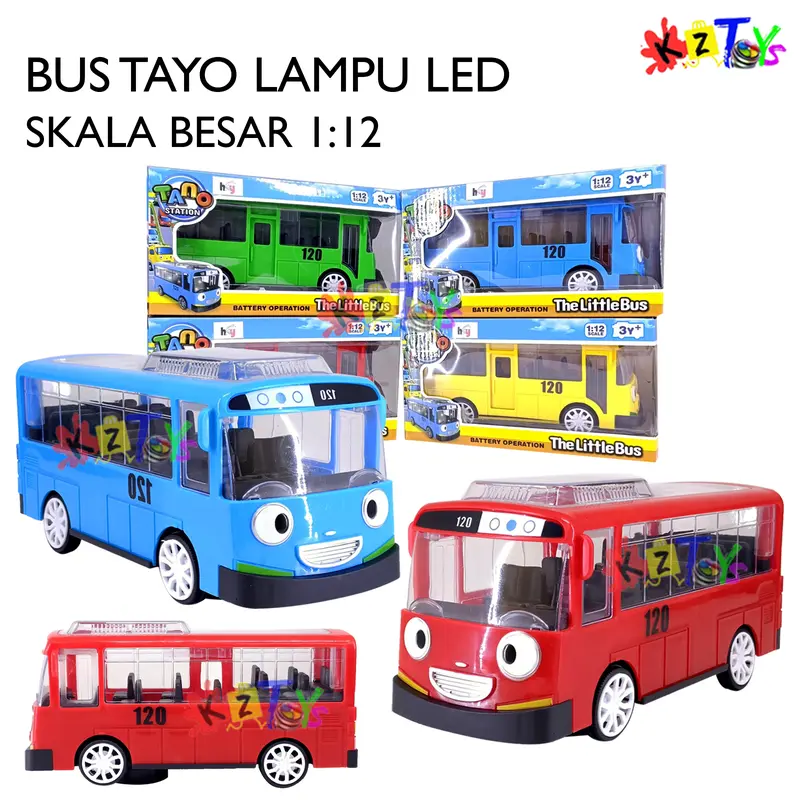 MAINAN BUS TAYO ANAK LAMPU DAN MUSIK 4 VARIASI LAGU HEY TAYO 0