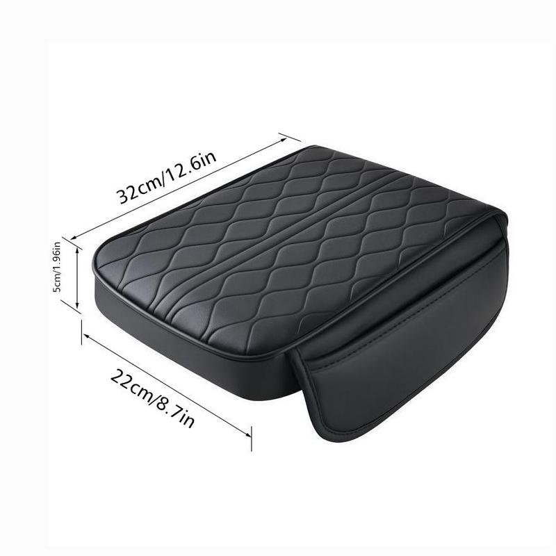 Product Introduction of Car Armrest Box Cushion with Side Storage Bag, Multi-functional Heightening Cushion with Storage Pocket, Embossed Water Ripple Design Cushion 6