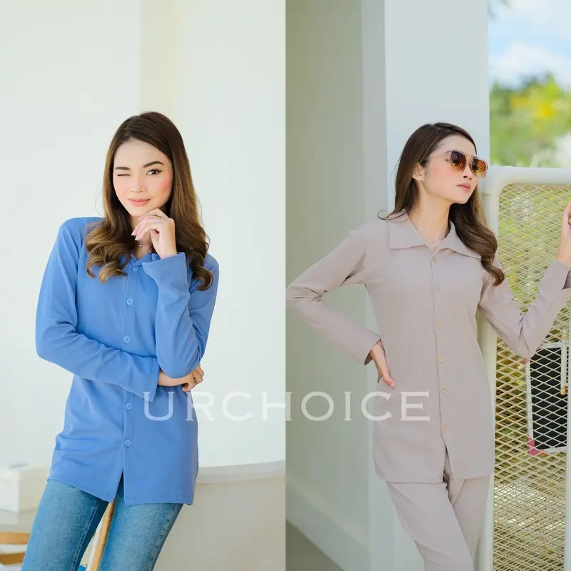 Kemeja Polo Top Knit Rib Long Sleeves - Atasan Kerah Lengan Panjang Premium Fit Knitwear 3