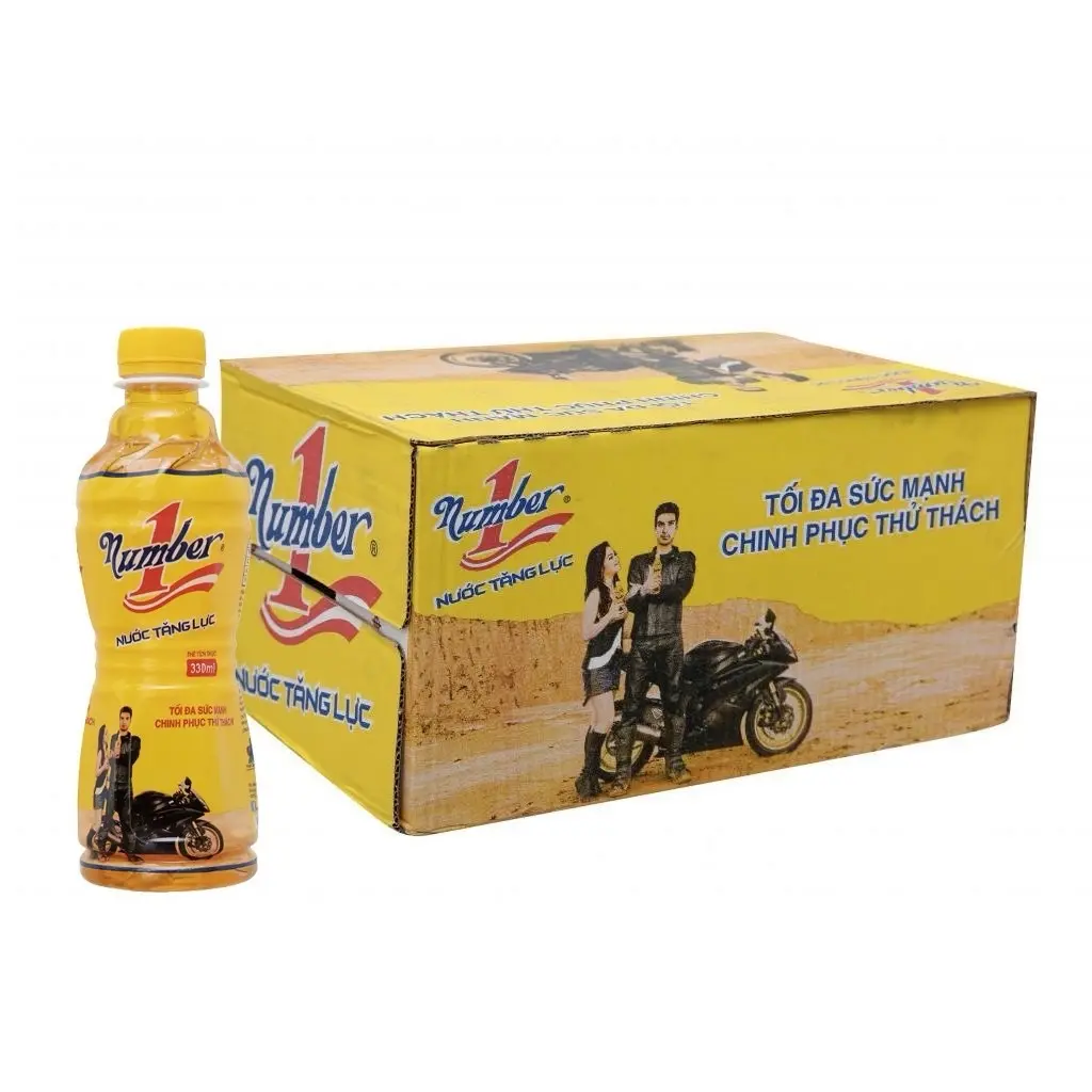 ￼Thùng 24 chai Nước Tăng Lực Number one vàng 330ml