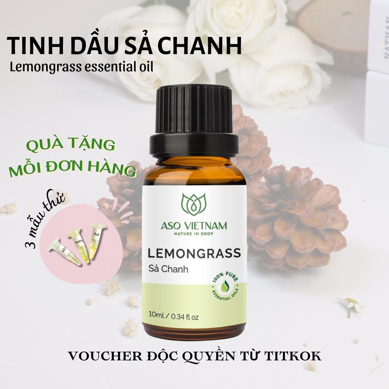 Tinh Dầu Sả Chanh (Lemongrass) ASO  - Tinh Dầu Thiên Nhiên Nguyên Chất Nhập Khẩu Kiểm Nghiệm  - Xông Phòng Thử Giãn Khử Mùi, Đuổi muỗi
