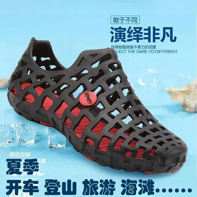 Giày khoét lỗ, Bộ sưu tập Mùa Hè, dành cho nam giới, Giày lội nước, Giày đi biển Thường Ngày Dép, Không trơn trượt, Dép Bán, Dép La Mã, Phong cách Tổ Yến Cặp Đôi, Giày thời trang
