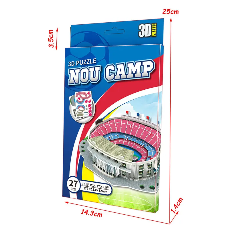 Đồ Chơi Xây Dựng Mô Hình Sân Bóng Đá, Bộ Ghép Hình Ba Chiều 3D, Đồ Chơi Lắp Ráp Sân Vận Động, Quà Tặng Nhập Khẩu World Cup, Thích Hợp Cho Người Hâm Mộ Barcelona Bộ Lắp Ráp Tháo Lắp 5