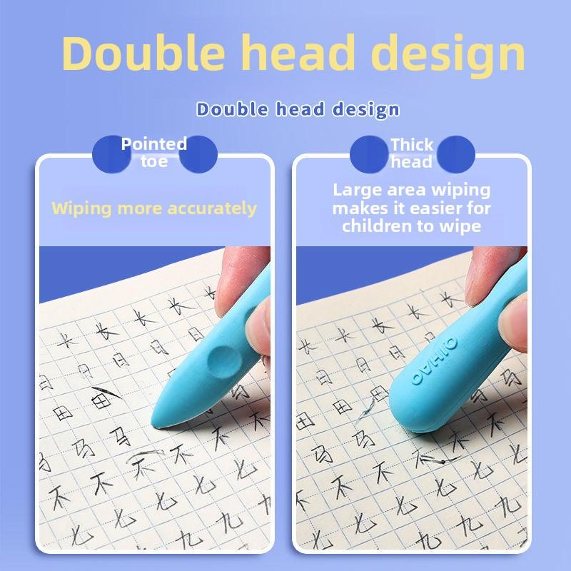 Jumbo Grip Correction Erasers - 6-Pack Non-Toxic Hole Design Pencil Erasers for Kids, Anti-Breakage Writing Tools for Elementary Students, Fun Shapes Classroom Supplies 2