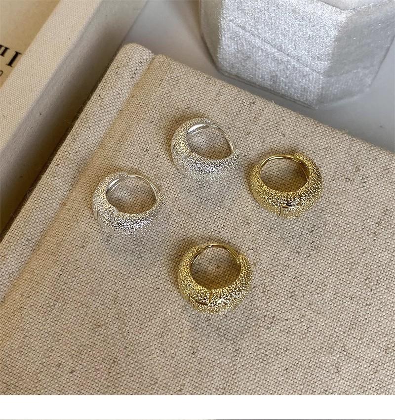 Product Introduction of Metal Minimalist Matte Hoop Earrings New High-end Stud Earrings Unique Temperament Ear Jewelry for Women 2
