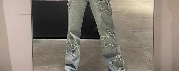 Product Introduction of Denim Fashion Star Jeans 2024 New High Waist Straight Leg Loose Jeans Vintage Straight Trousers Female Casual Wide Leg Pants 4