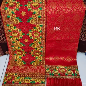 Songket Full Bordir dan Tumpal Motif Palembang