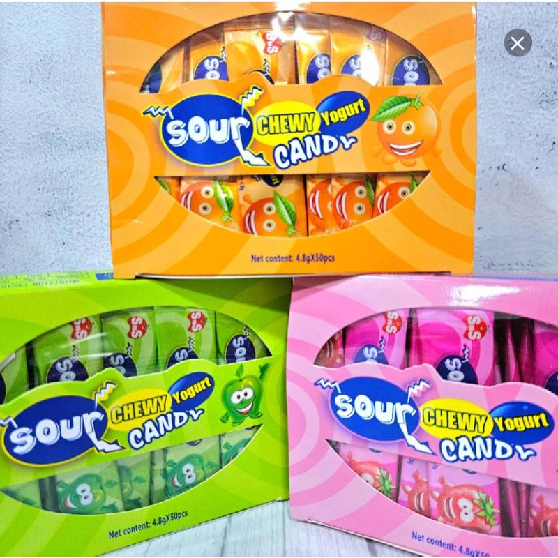 SnS Sour Chewy Yogurt Candy(4.8gx50Pcs) Snack Bonbon Sweet Candies ...