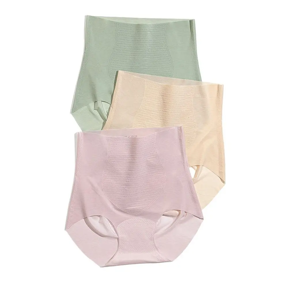 Fashion Ultra Thin High Waist Panties Transparent Traceless Ice Silk Hip Lift Briefs Breathable Flat Belly See Through Seamless Lingerie Girls