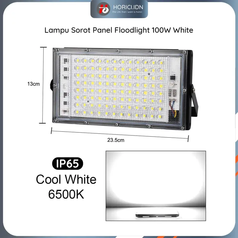 HORICI LAMPU SOROT / LAMPU PANEL LED FLOODLIGHT 100W WHITE / WATERPROOF 1