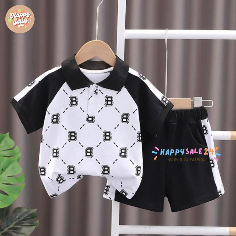 Setelan anak kaos polo anak celana pendek anak usia 1-5 tahun top fashion anak pakaian anak laki-laki dan perempuan baju anak kekenian baju set anak terlaris by.Happysale24 2