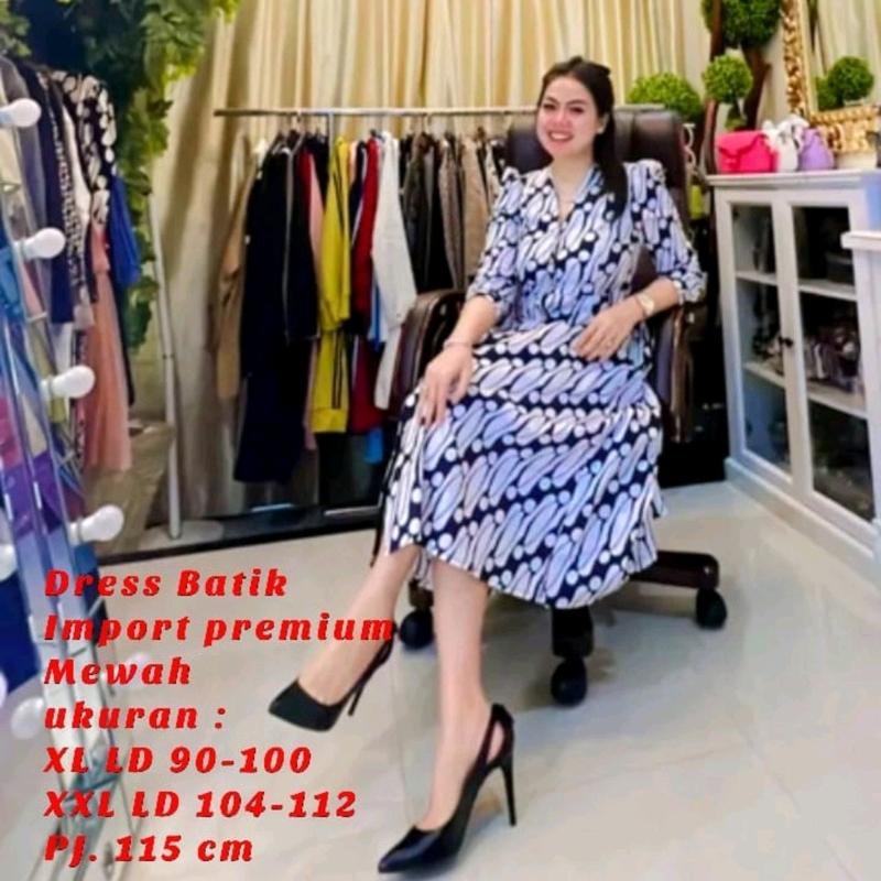 Dress batik mewah virall 8845 Manis Casual 2