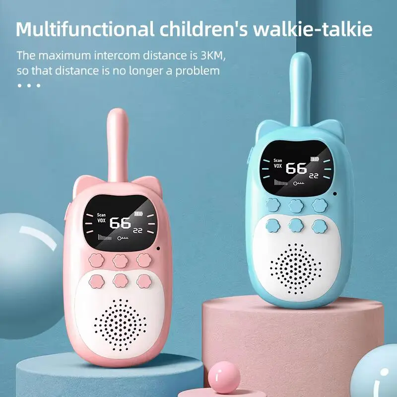 Children's Talkie Parent Child Interaction 3KM Range UHF Portable Wireless Phone Walkie talkie Early Educational Toy Audio Set Remote Sound Usb Audio Set