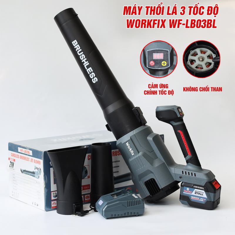 [Hàng Mới Về] Máy Thổi Bụi, Thổi Lá Workfix - WF-LB03BL - Công Suất Lớn, 3 Cấp Tốc Độ, Cấp Gió - Làm Sạch sân vườn nhà cửa - Chân Phổ Thông 1 Pin 15cell - Bảo Hành Chính Hãng 6 Tháng
