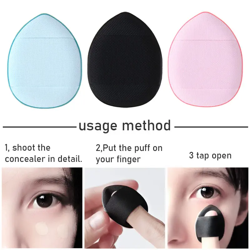 Wet And Dry Finger Corner Powder Puff Round Makeup Tool Mini Makeup Sponge