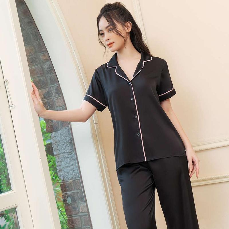 Bộ Đồ Ngủ Pijama Áo Cộc Quần Dài Loirechic PCD07 4