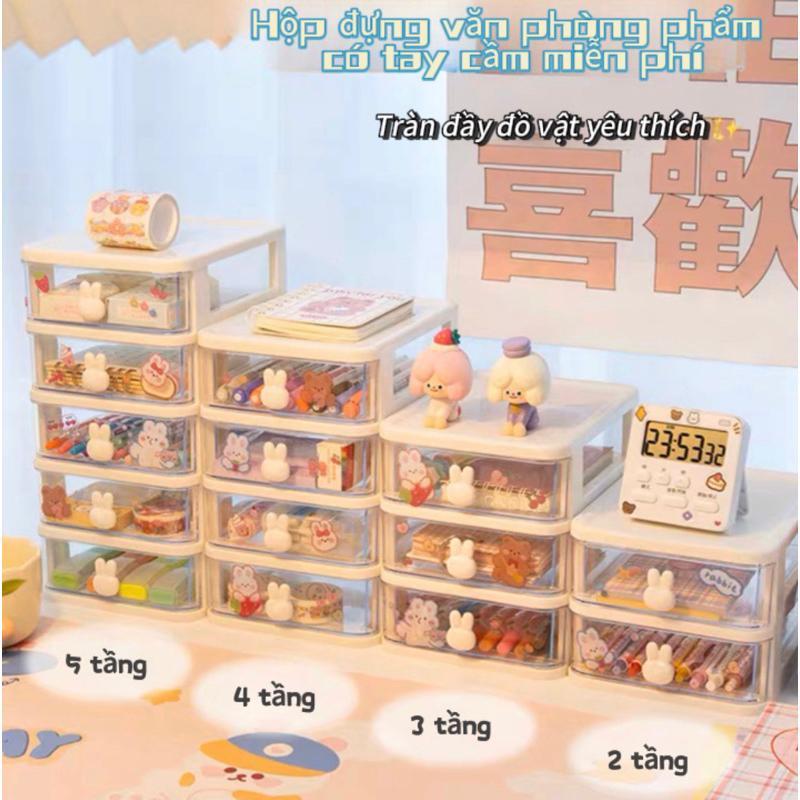 Văn Phòng Phẩm Hộp Bảo Quản Để Bàn Trong Suốt Đồ Lặt Vặt Ngăn Kéo-Loại Đựng Bút Tủ Đựng Mỹ Phẩm Băng Phụ Kiện Tóc Trẻ Em kệ đựng