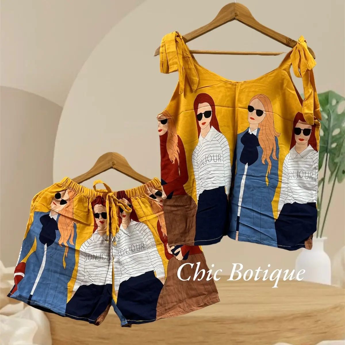 Bkk terno short adjustable strap spaghetti chalis S to L | ternuhan for womens casual| trendy coords set pambahay Womenswear