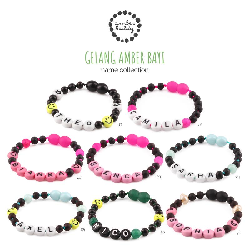 Product Introduction of Gelang Amber CUSTOM NAMA untuk Bayi - Balita - Anak - Dewasa. Motif 17 - Motif 32 8