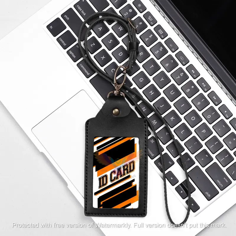 QUICK - NAME TAG KARTU NAMA ID CARD KULIT KANTOR 3 SLOT LANYARD ELEGANT KANTOR 2