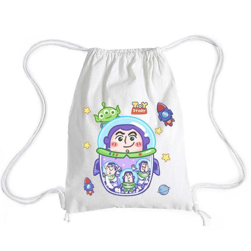 Tas Ransel Serut Toy Story - Stringbag Kanvas Putih 30Cm x 40 Cm Lucu   l Digedot.Id 1