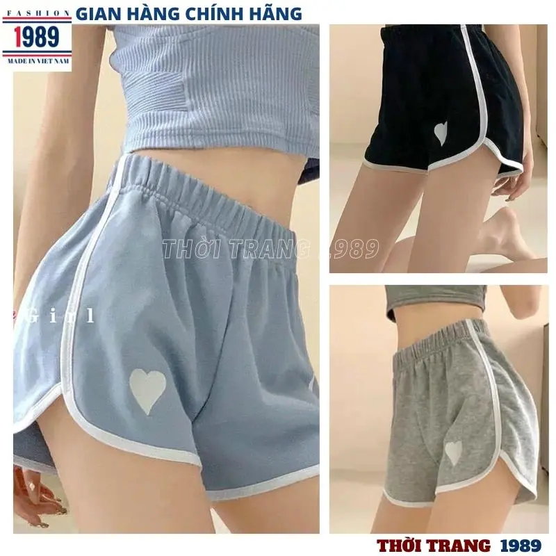 summer Quần short thời trang nữ KATUN trái tim 4 mầu kiểu dáng hàn quốc cạp cao trẻ chung năng động ,quần sóc vải , quần soóc cạp cao ,quần vải , quần cạp cao tiểu thư bánh bèo dễ thương ,quần thể thao ,quần tập gym -THỜI TRANG 1989
