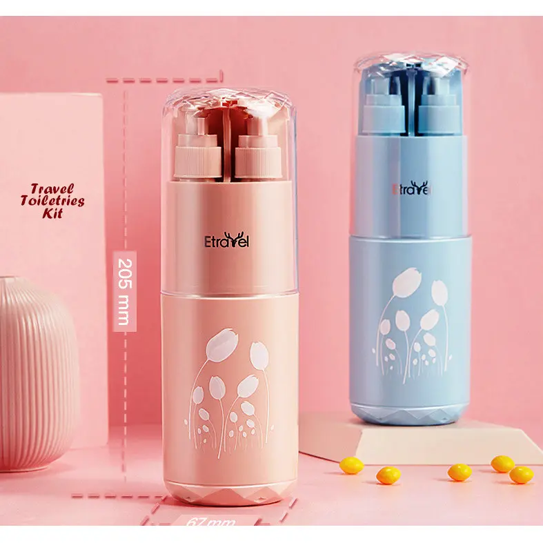 Travel Toiletries Kit 7 in 1 (Dispenser Sabun, Wadah Sikat Gigi, Tempat Handuk, Sisir, Cermin, dll) 6