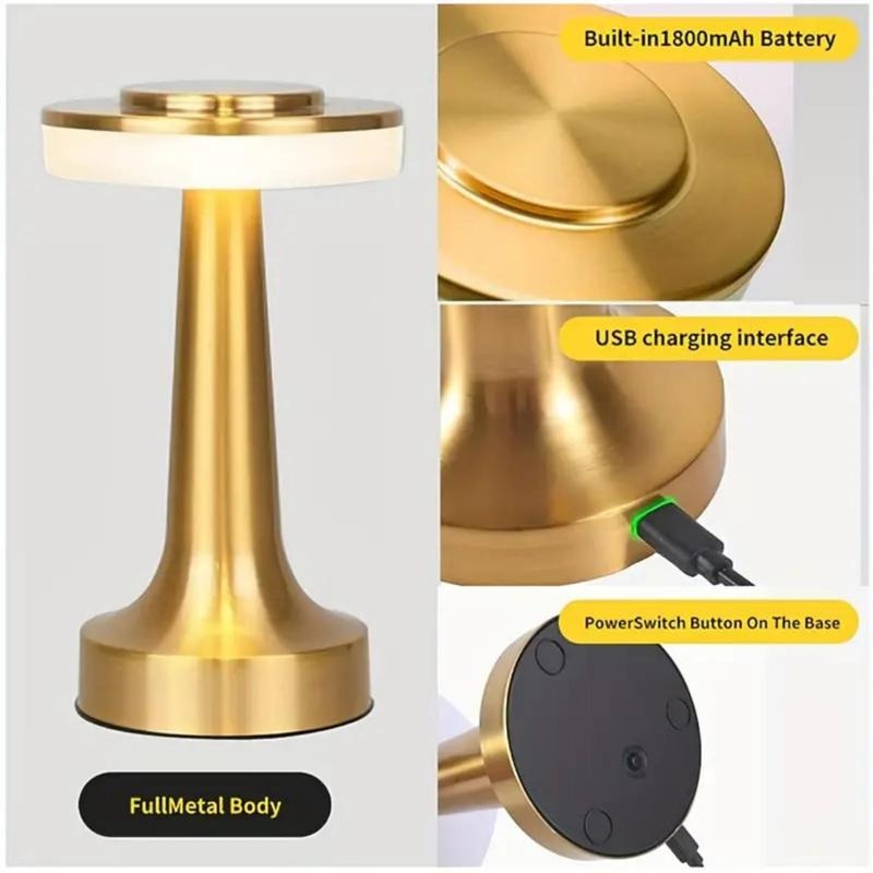 Rechargeable LED Wireless Desk Lamp, 1 Count Portable Touch Sensor Lamp, 3 Adjustable Color Night Light, Suitable for Camping, Bedroom, Living Room, Office 2
