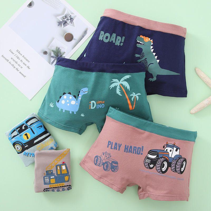 Đồ Lót Cotton Nguyên Chất, Cấp A, Dành Cho Trẻ Em, Quần Boxer Bé Trai Cao Cấp, Quần Đùi Bốn Góc Hoạt Hình Mặt Cười Cho Trẻ Mới Biết Đi Và Trẻ Em, 3 Chiếc 5