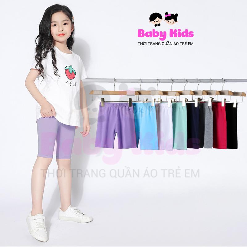 Quần leggin đùi bé gái chất thun cotton co gián 4 chiều cho bé gái từ 8-23kg 0