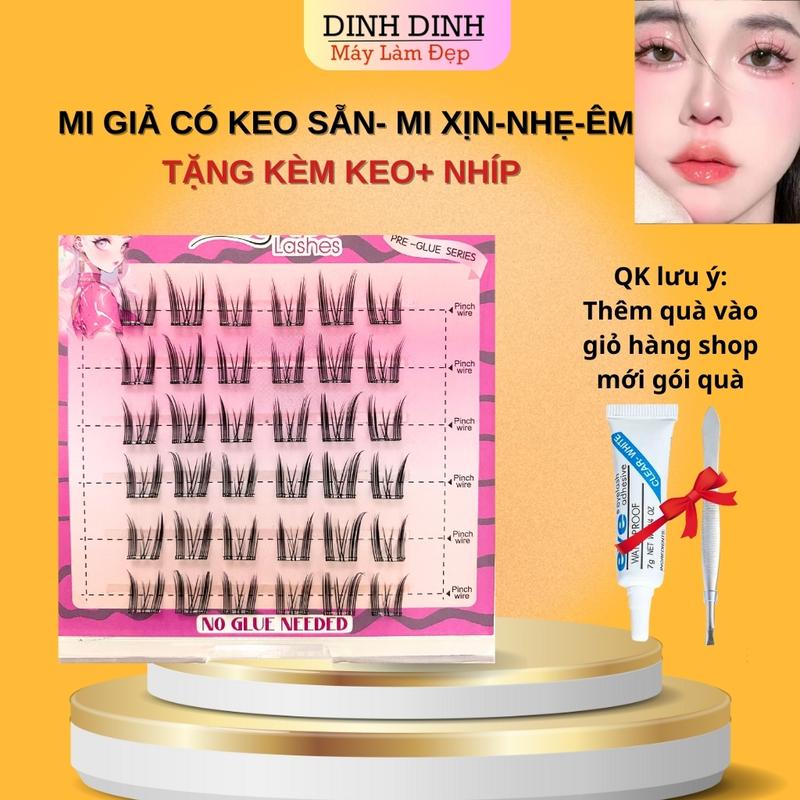 Mi giả có keo sẵn Lông mi giả tự nhiên Mi tai thỏ Mi anime Mi thỏ sẵn keo tách sợi mi giả dưới Trang Điểm Makeup