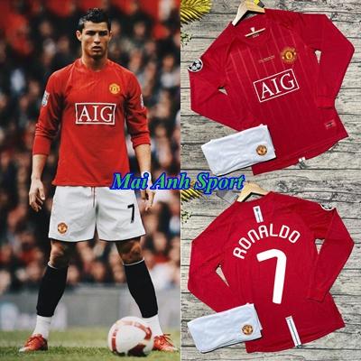 Bộ Quần Áo bóng đá Retro CLB MU Đỏ 2008 - Vải Polyester Gai Thái Chuẩn Thi Đấu Top áođábanh nữ