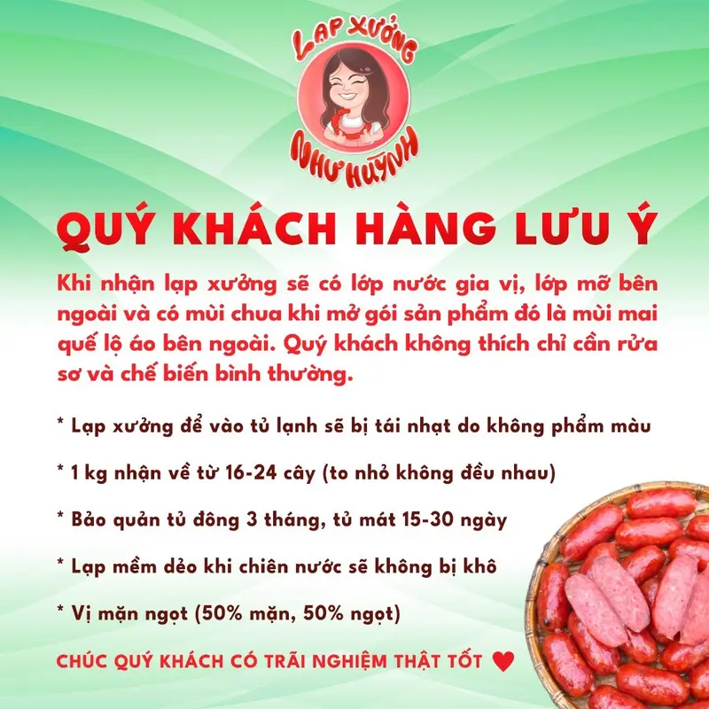 1 KG LẠP XƯỞNG TƯƠI HEO CAO CẤP + Đặc sản Cai Lậy - Tiền Giang + VỊ MẶN NGỌT + 1 KG TẦM 15-24 chiếc, Food.