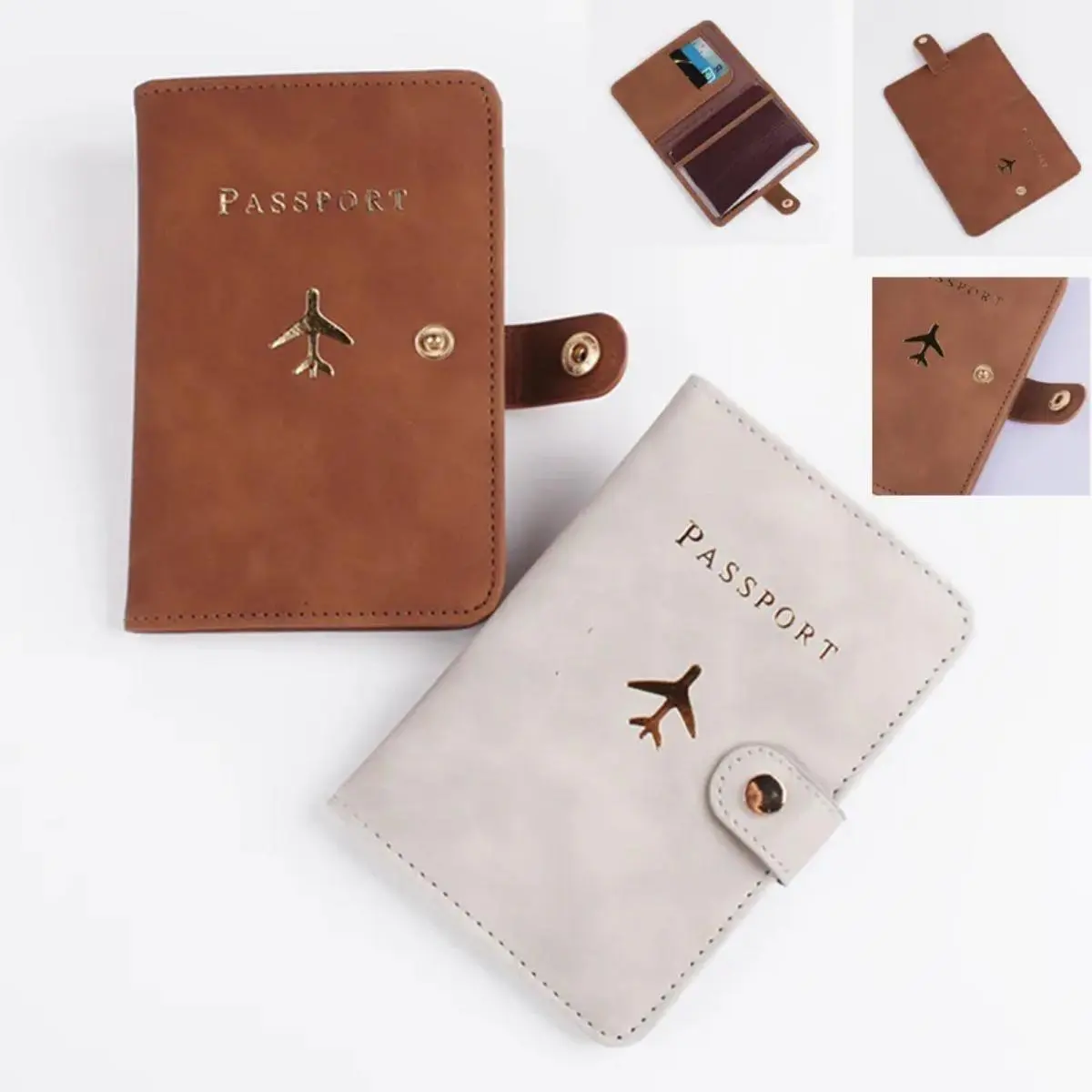 Leather Passport Holder Covers Case Waterproof Travel Credit Card Wallet Cute Passport Book for Women/Men Passport Cover