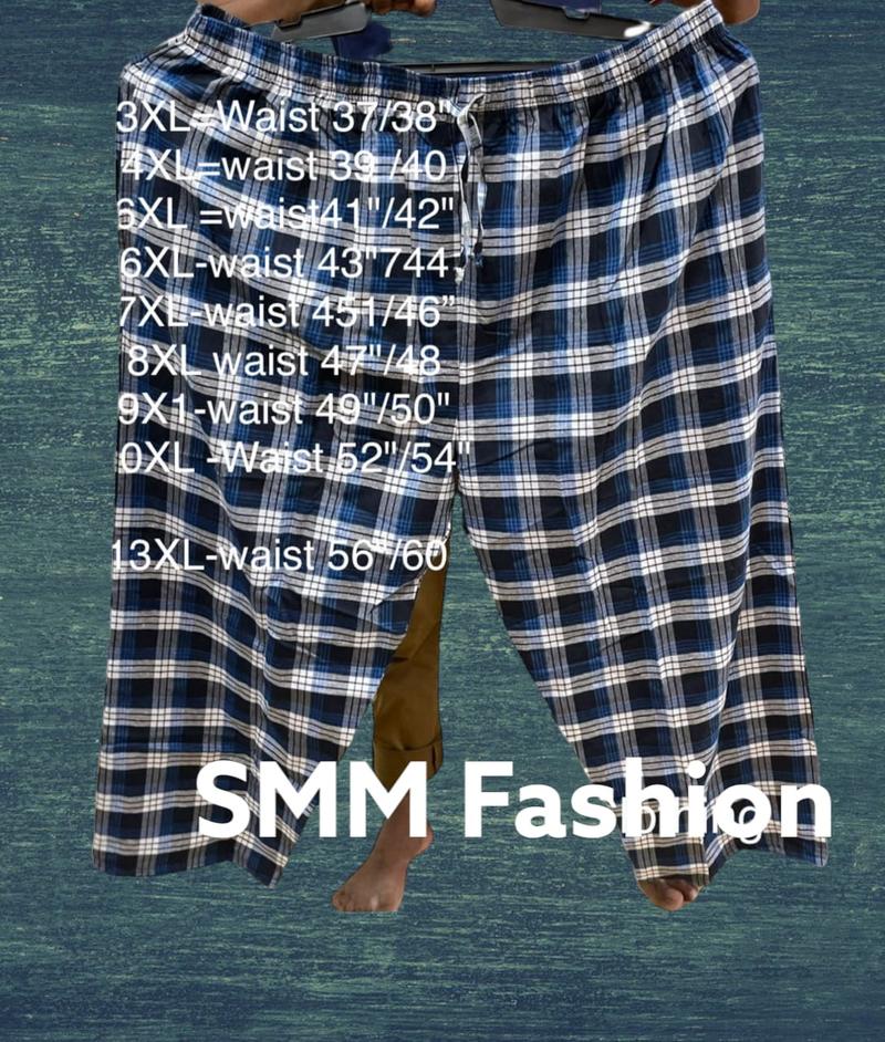 Product Introduction of [3XL-13XL] HIGH QUALITY Unisex Adult PLAID full cotton/flannelette long pants ### seluar peta/ seluar kota ***Low Waist Cotton 1