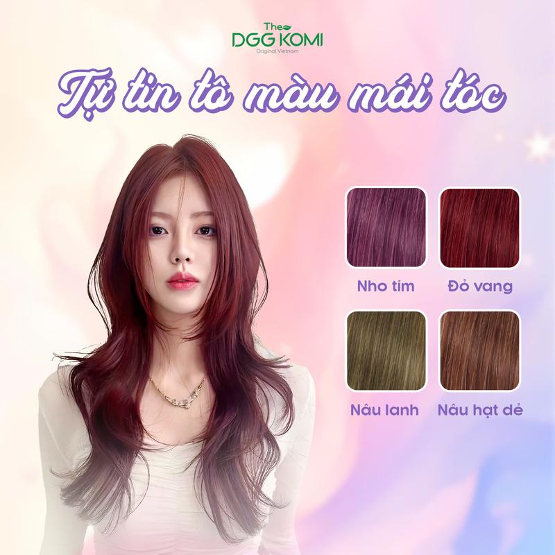 Nhuộm tóc thời trang DGGKOMI lên chuẩn Salon bảng màu đa dạng chiết xuất thiên nhiên