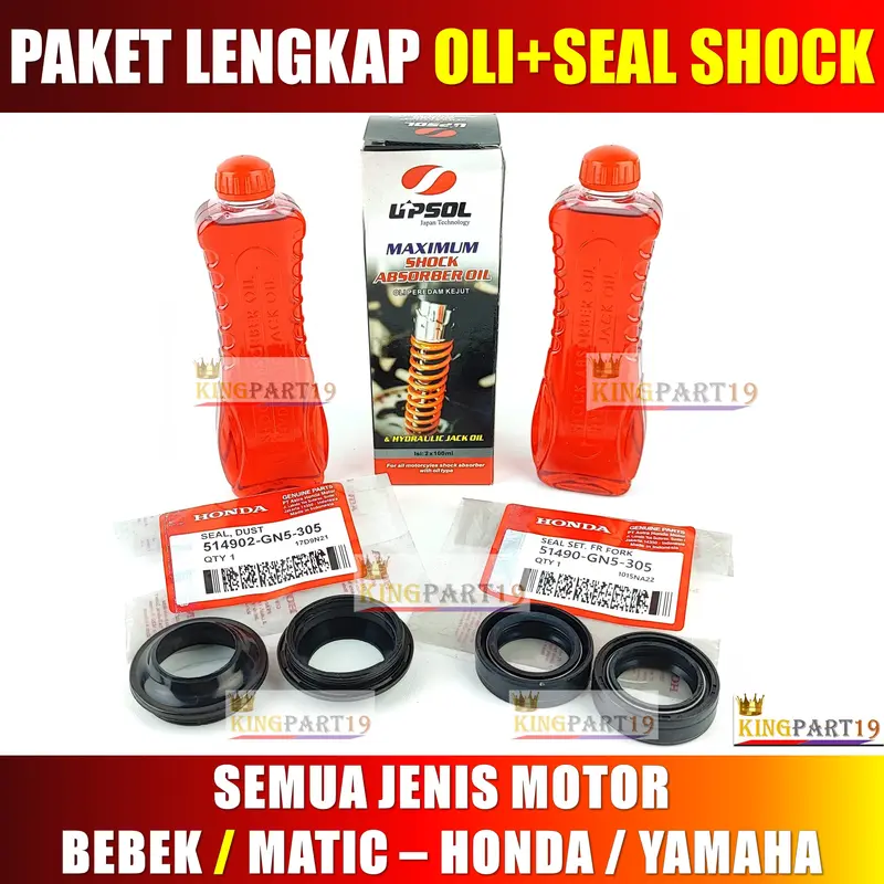 PAKET OLI SEAL SHOCK SEAL ABU TUTUP DEBU ISI SEPASANG HONDA YAMAHA 0